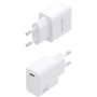 Aisens Cargador GaN USB-C 20 W con Cable USB-C de 1 m, Blanco